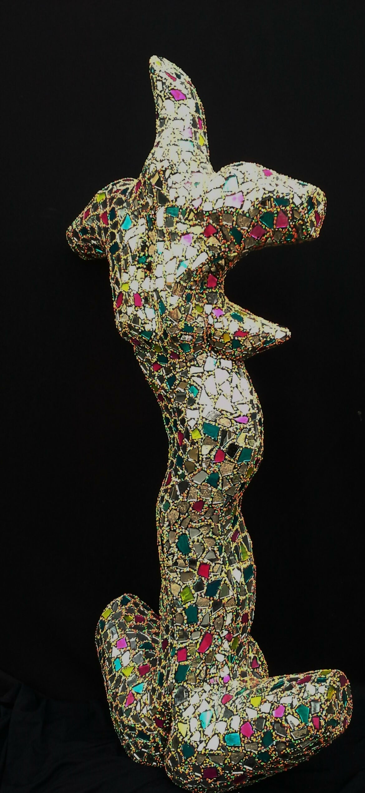 Figurative Mixed Media Mosaic Sculpture “ Warrior Queen “ ( mother of all battles ) Andru Fijalkowski