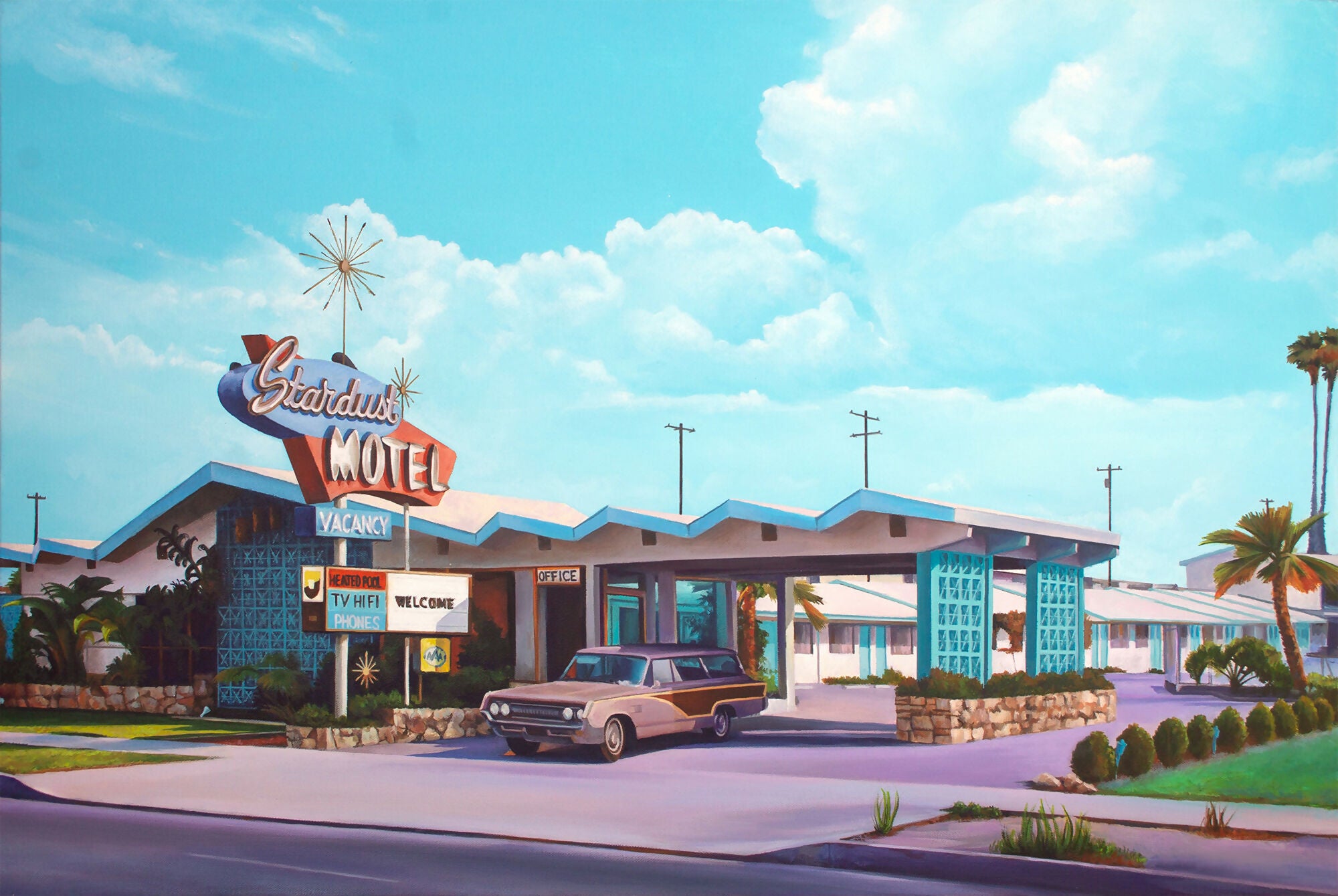 Acrylic Art Contemporary Painting STARDUST MOTEL Alex Devereux