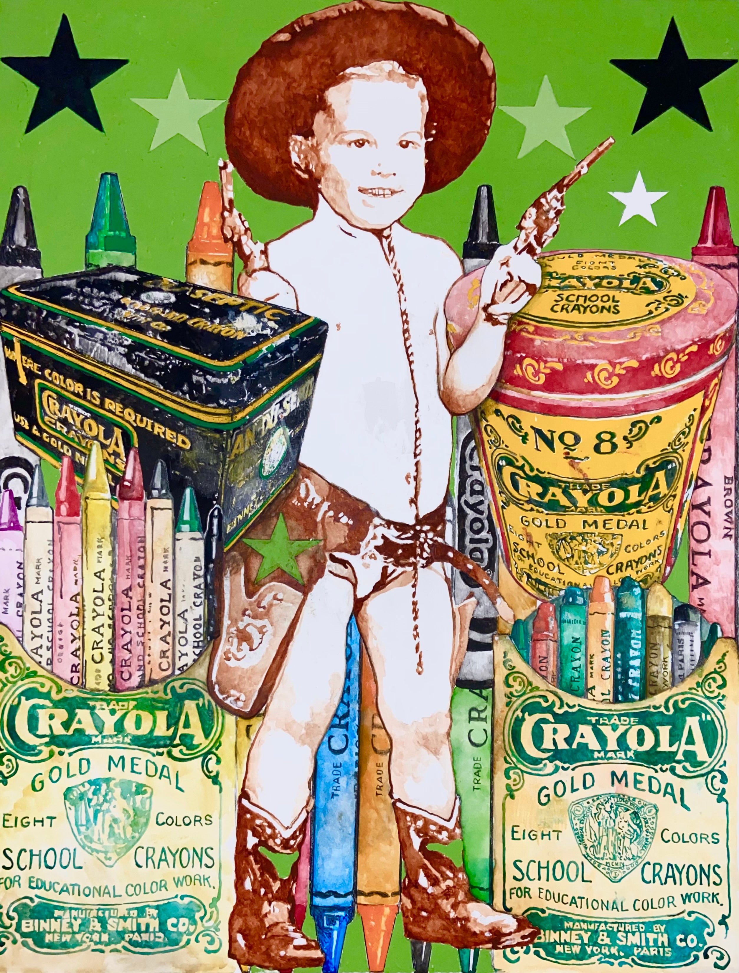 Fantasy Whimsy 'INNER CHILD: MEET THE CRAYOLA COWBOY' - Watercolor and Gouache James B. Hartel