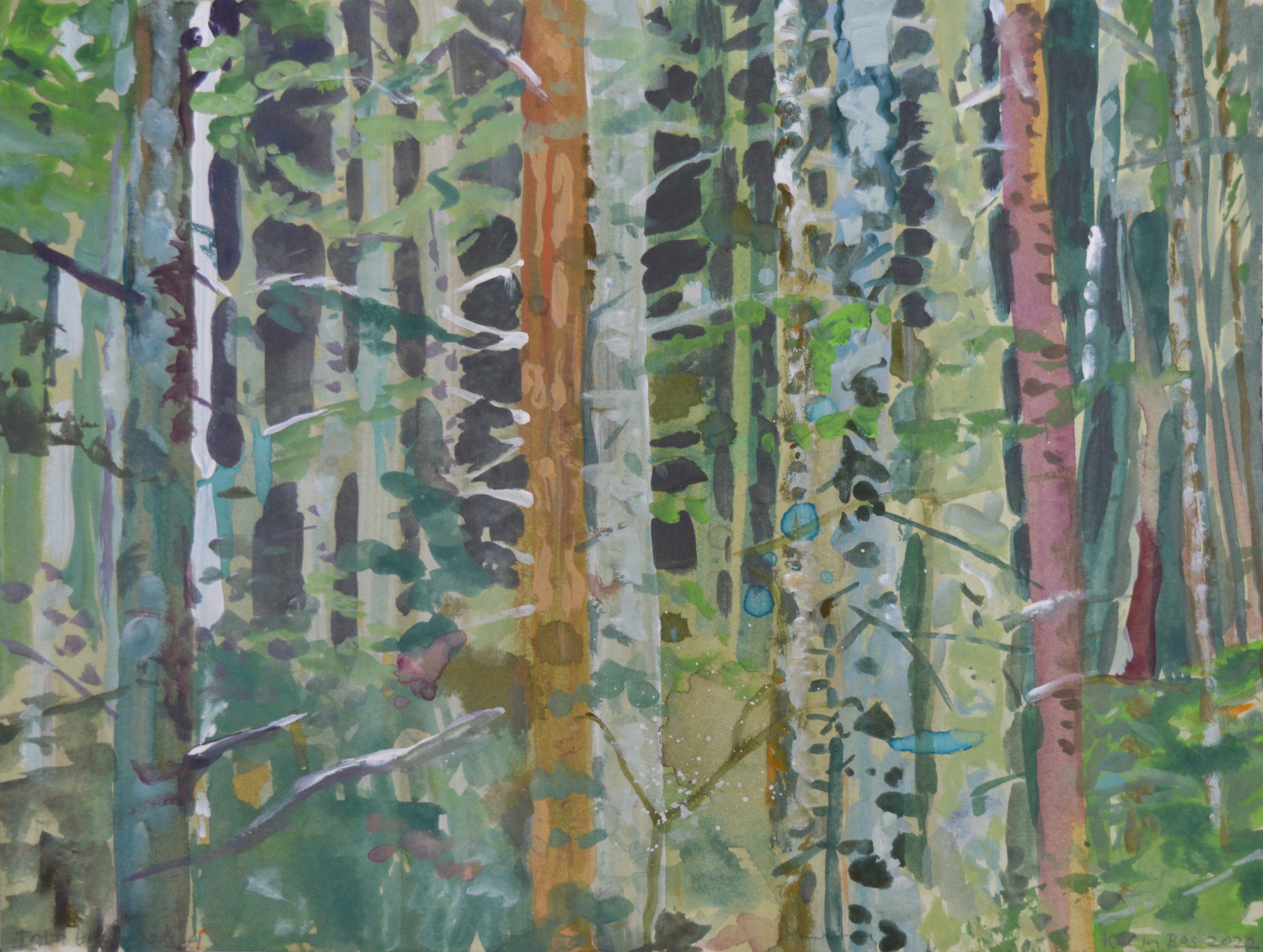 'INTO THE WOODS 4' - Gouache on Paper