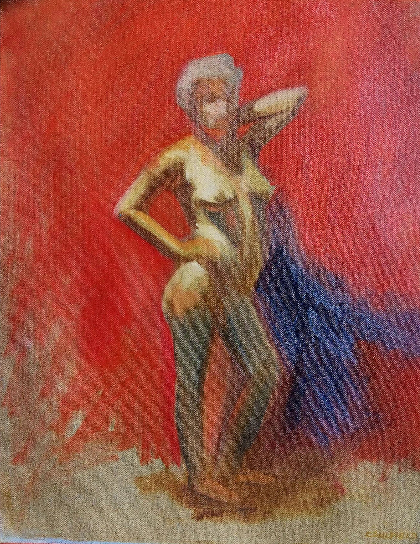 Figurative Oil Painting Red Heather Caulfield