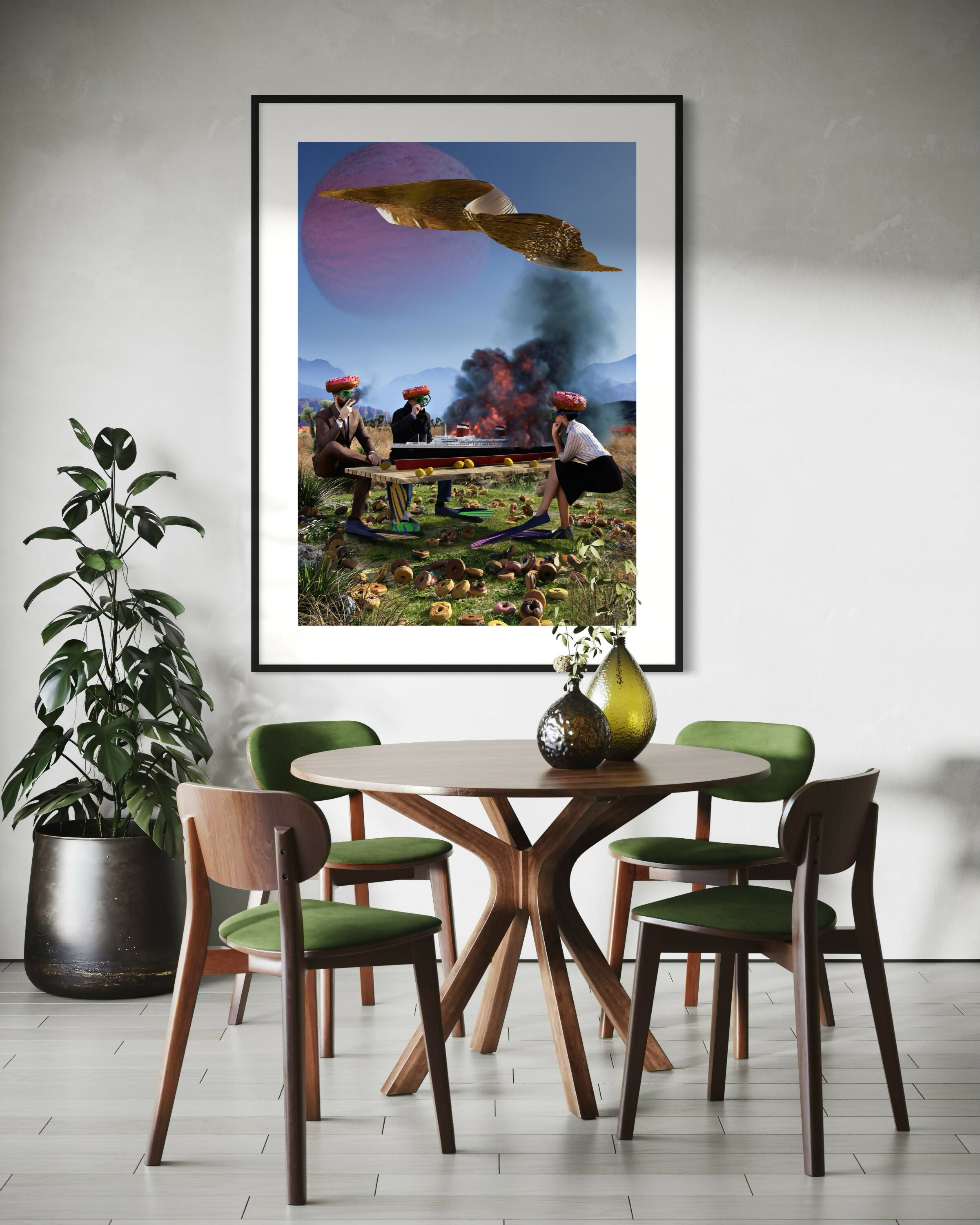 Art Contemporary Design Dig ital Landscape Mixed Media Prints Surrealism Visionary Picnic Conversation john hollander