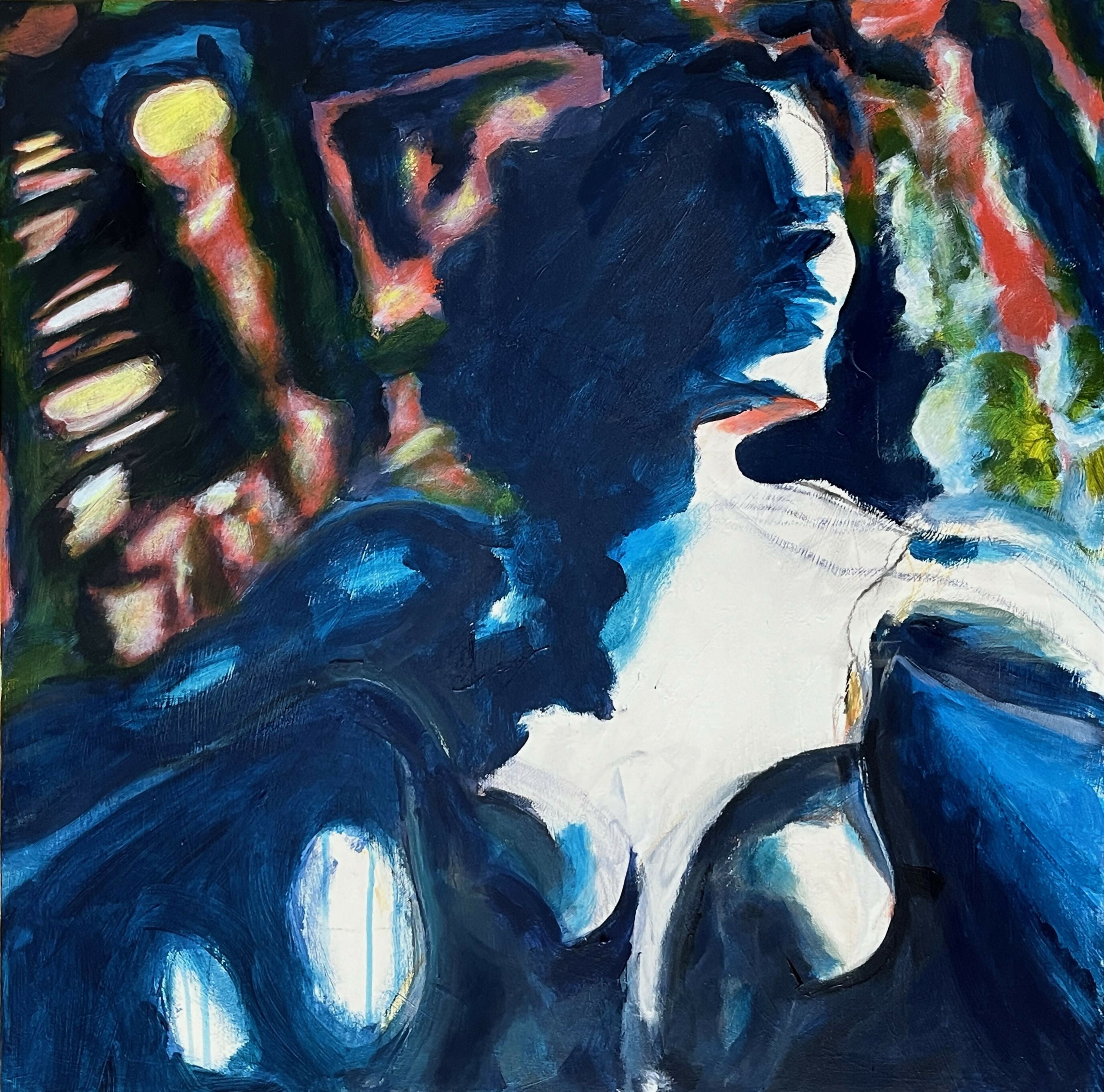 Acrylic Contemporary Expressionist Figurative Painting Dancing in the Night Leonard Gabriel