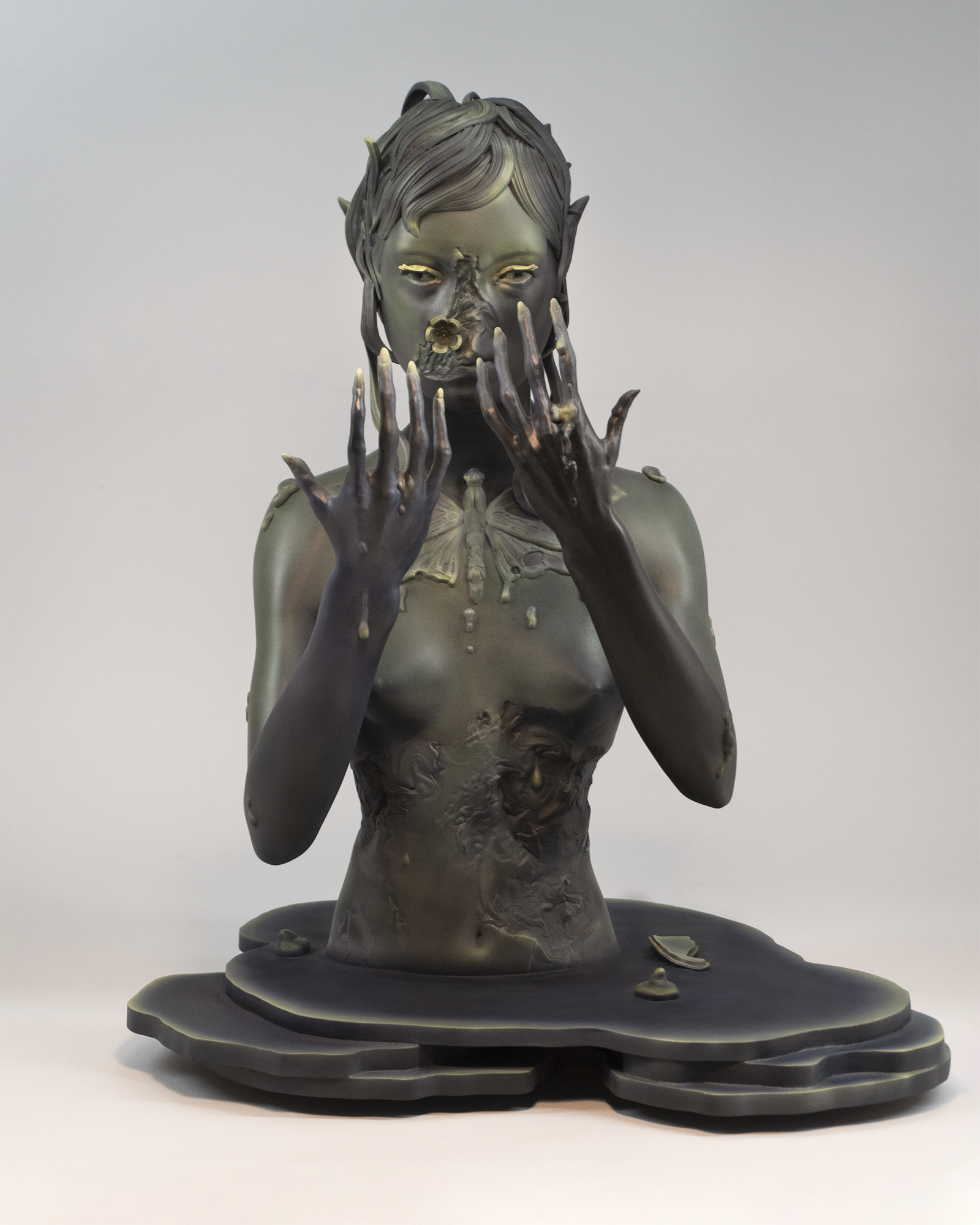 Sculpture 'LEAVING DARKNESS' - Stereolithography, Resin, Epoxy, Airbrush, Lacquer David Åberg