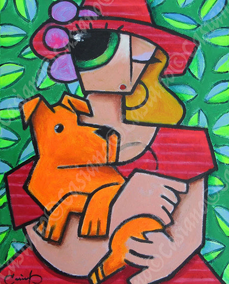 Pop cubism 'MY DOG' - Acrylic and Oils on Canvas Benjamin Casiano