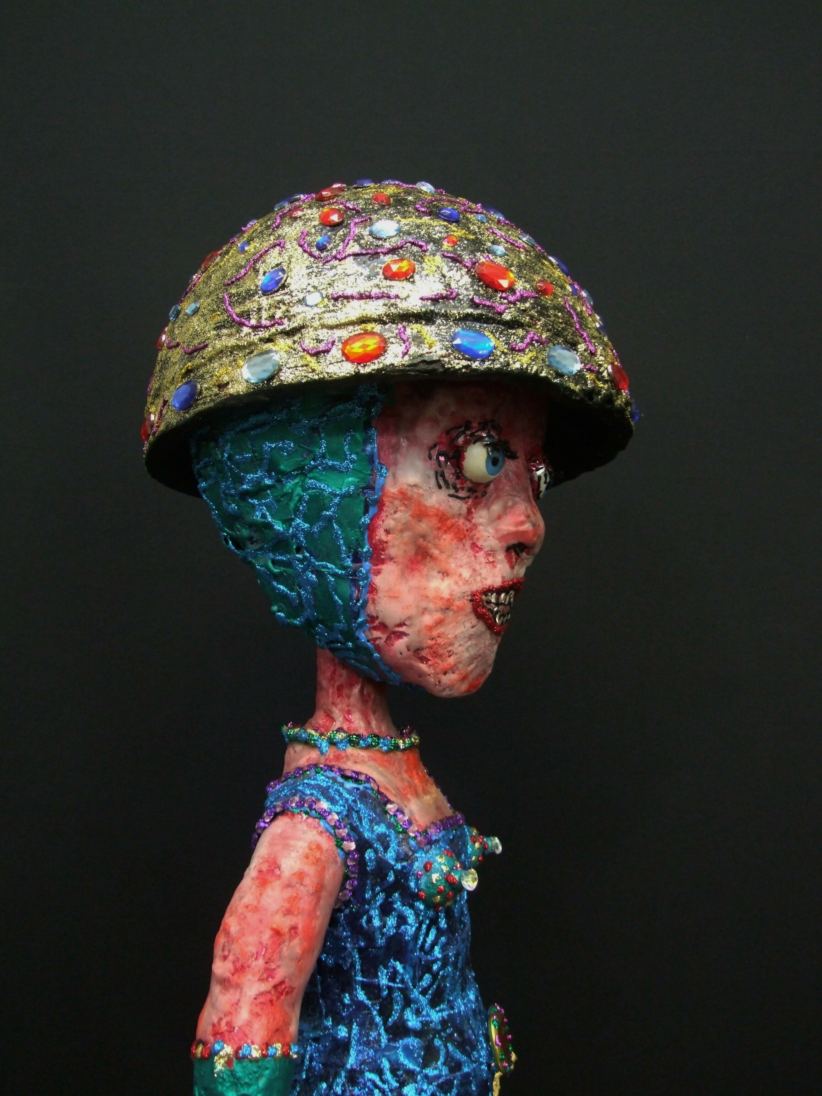 Contemporary Figurative Mixed Media Sculpture Young American (Audie Murphy) from the series, “ My little people that have come down from the hills........ “ Andru Fijalkowski