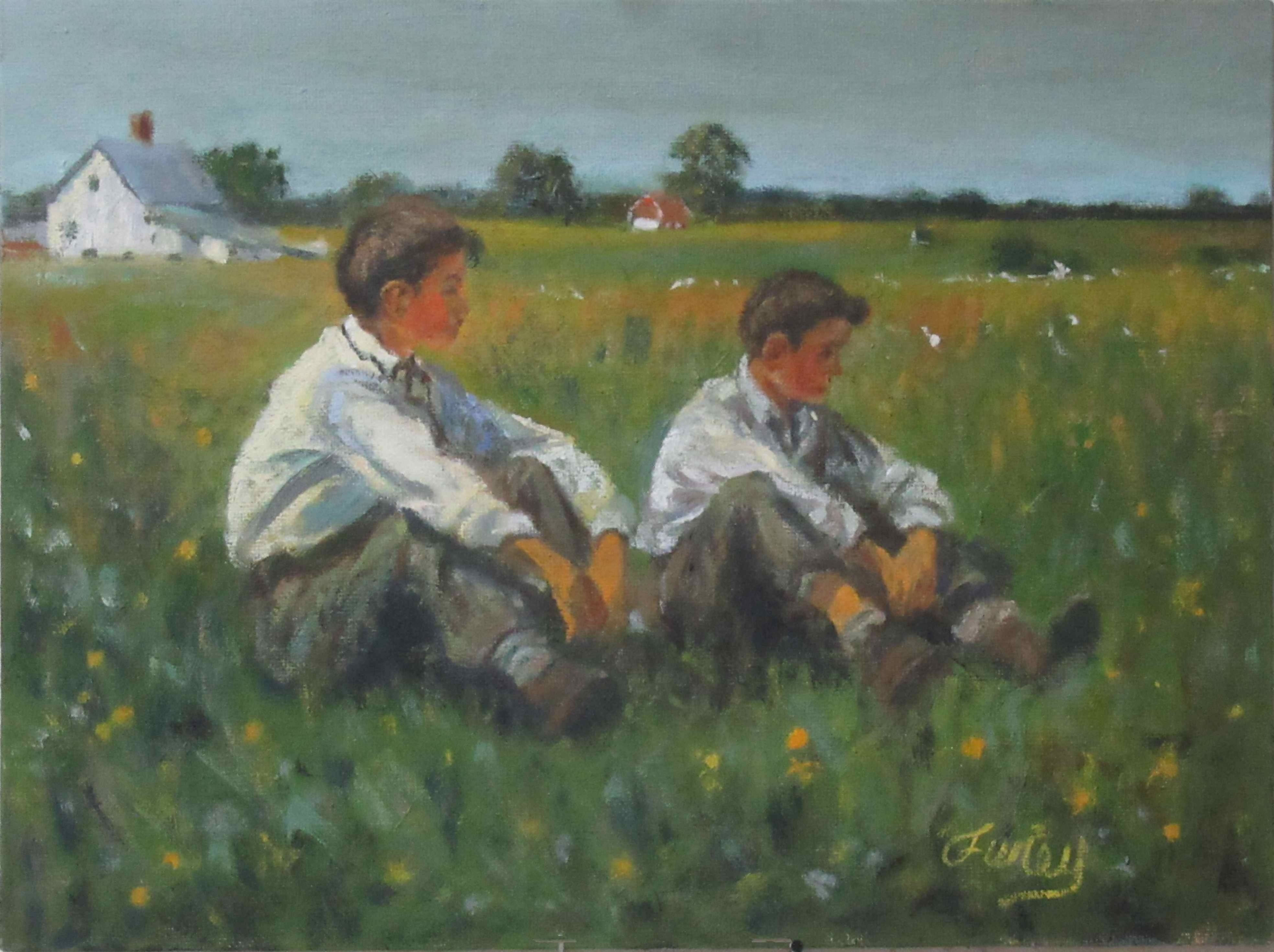 Figurative Landscape Oil Painting Sunday Brothers Tom Furey