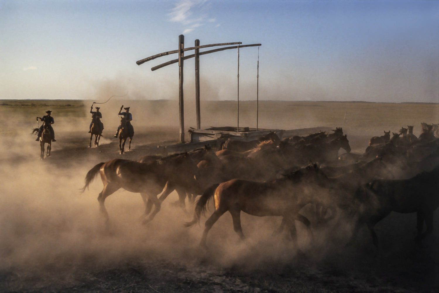 Landscape Photography Csikos rounding up horses on the Puszia, Hortobagy, Hungary Peter Essick