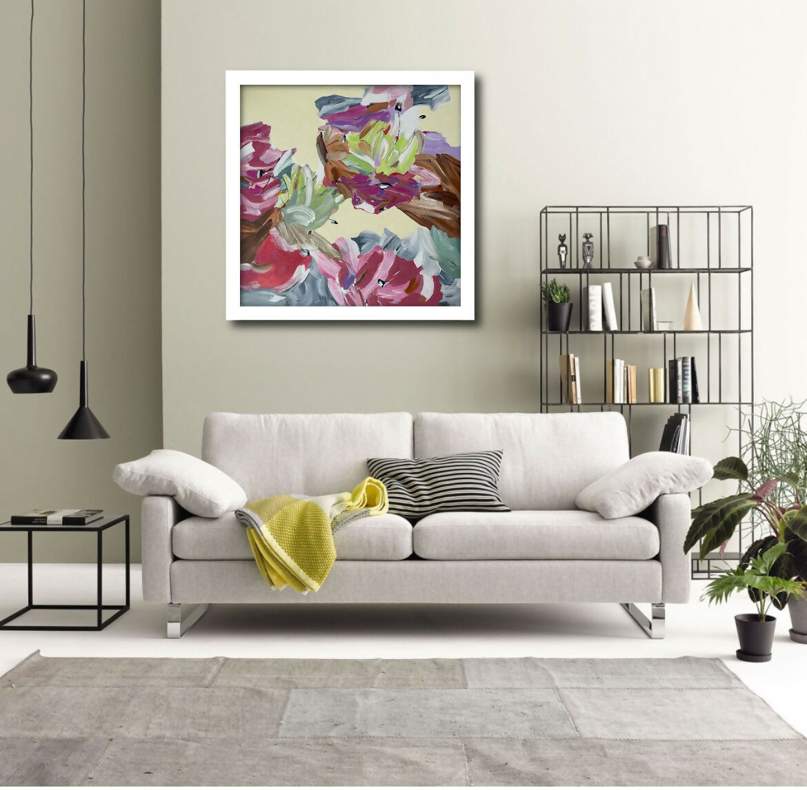 Abstract Acrylic Art Design Geometric Landscape Painting Prints Shimmering Summer cIV Vibha