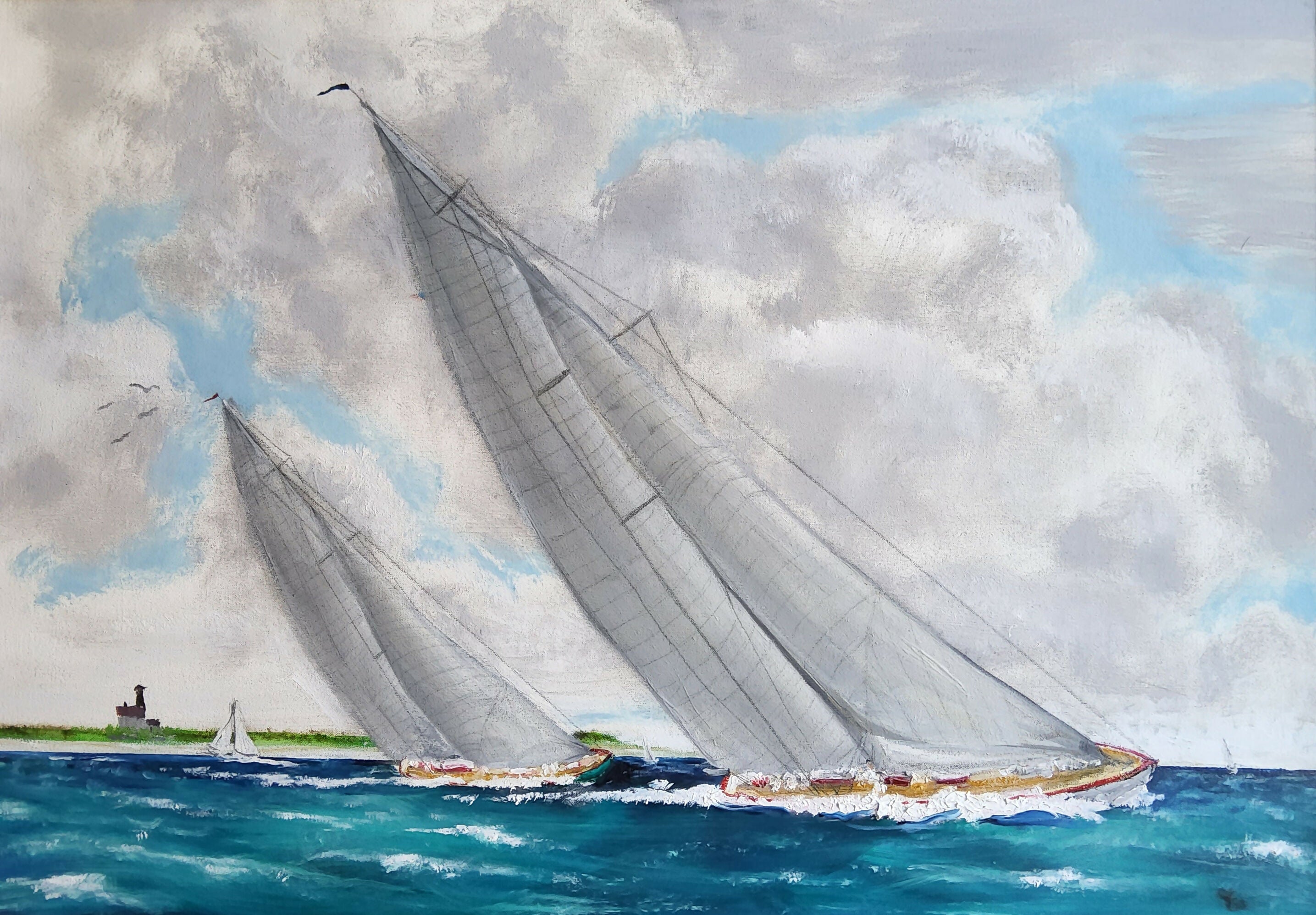 Seascape America's Cup 1934: Enterprise Leads Shamrock V Jim Fischer