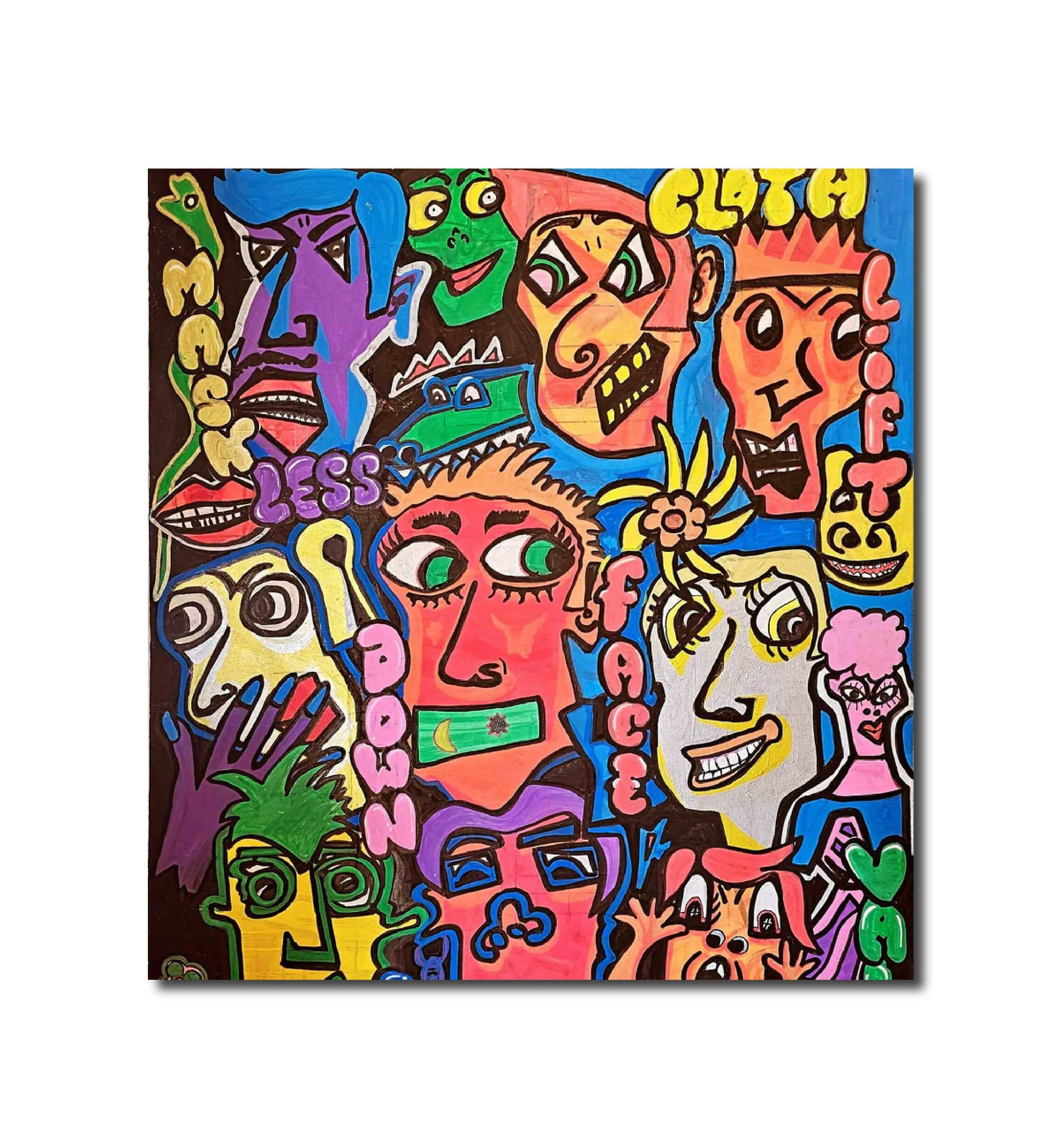 Acrylic 'FACES' - Acrylic on canvas Christopher Stone