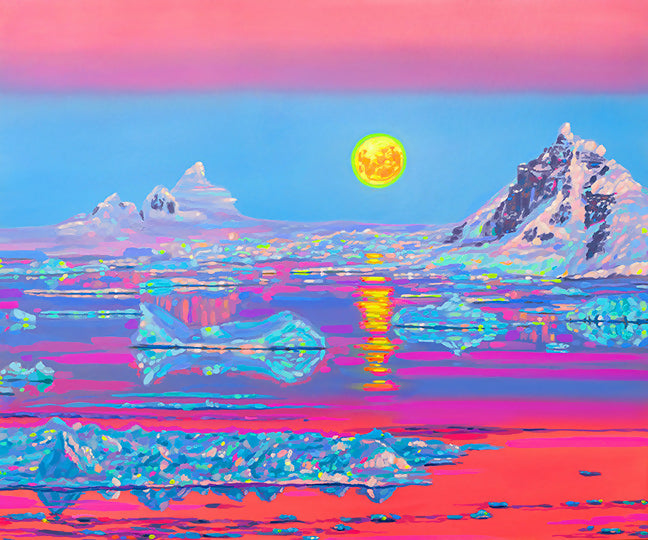 Art Contemporary Landscape Oil Prints Seascape Moon Gems, Antarctica Alex Landon Richardson