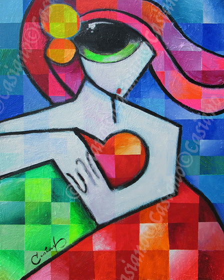 Pop cubism 'SITTING IN STYLE' - Acrylic on Canvas Benjamin Casiano