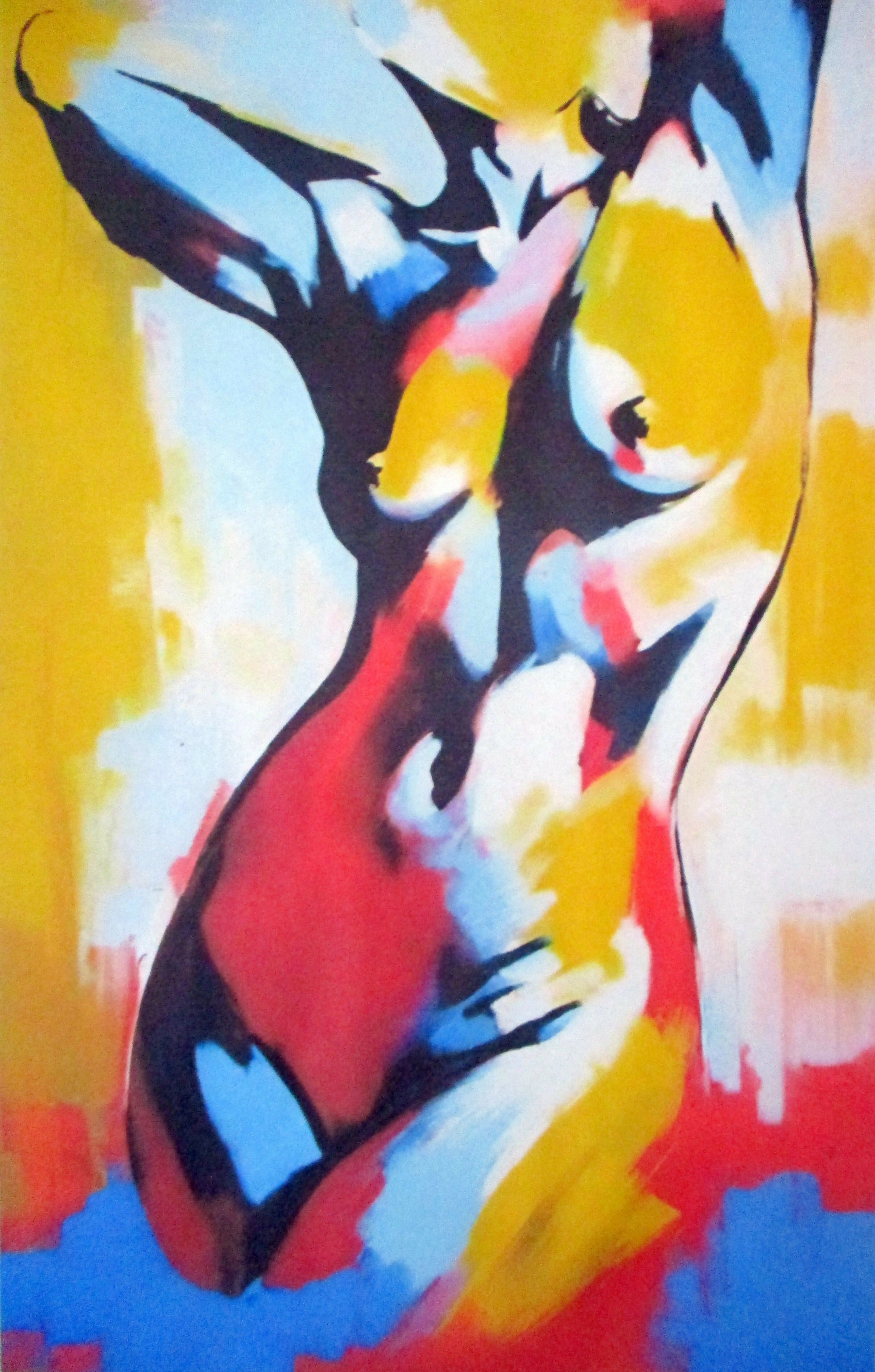 Abstract Acrylic Art Contemporary Expressionist Figurative Painting Prints "Lively" Helena Wierzbicki