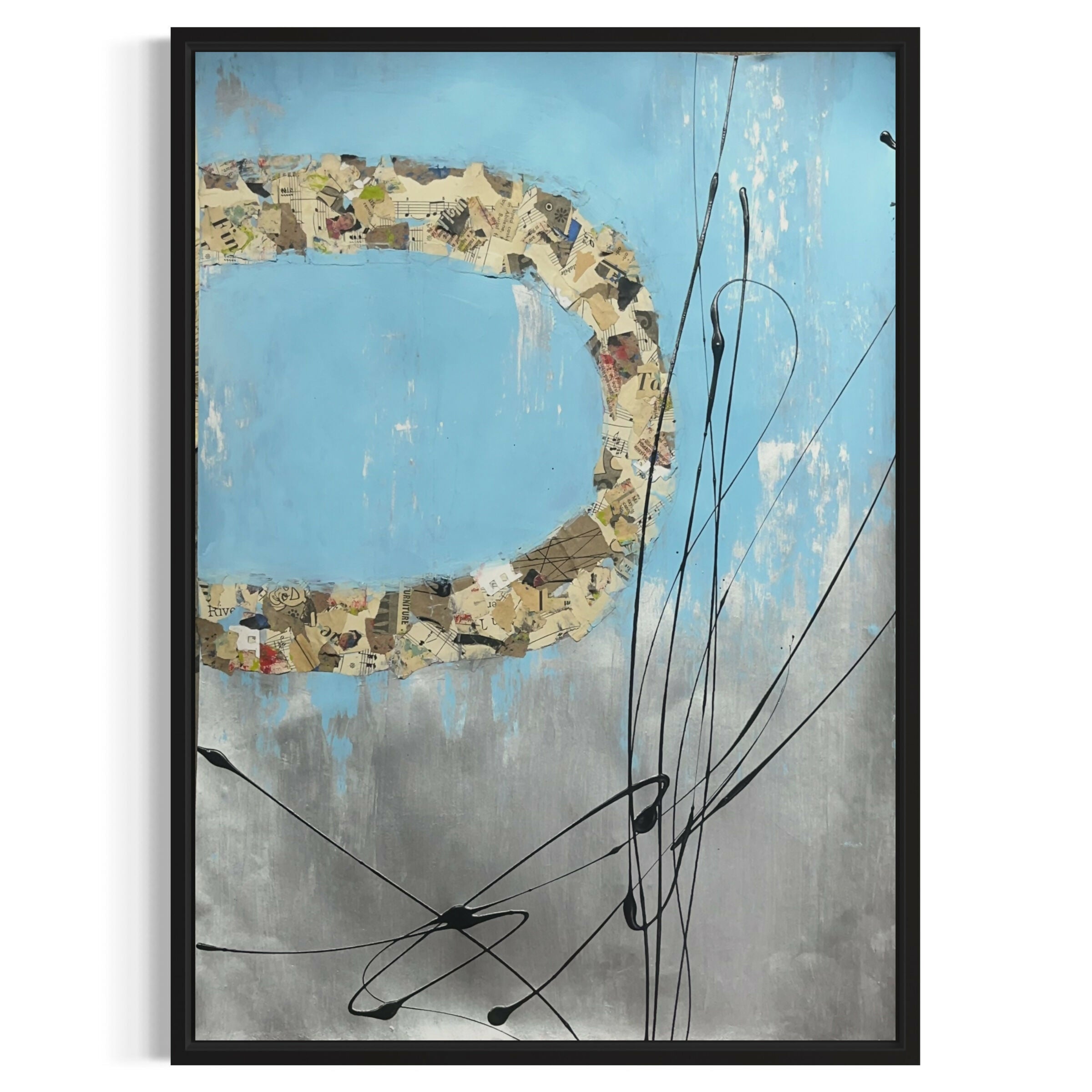 Abstract Collage Contemporary Mixed Media Painting Original Mixed Media Abstract Art Painting 18x24 “Remov" Sam Lewis