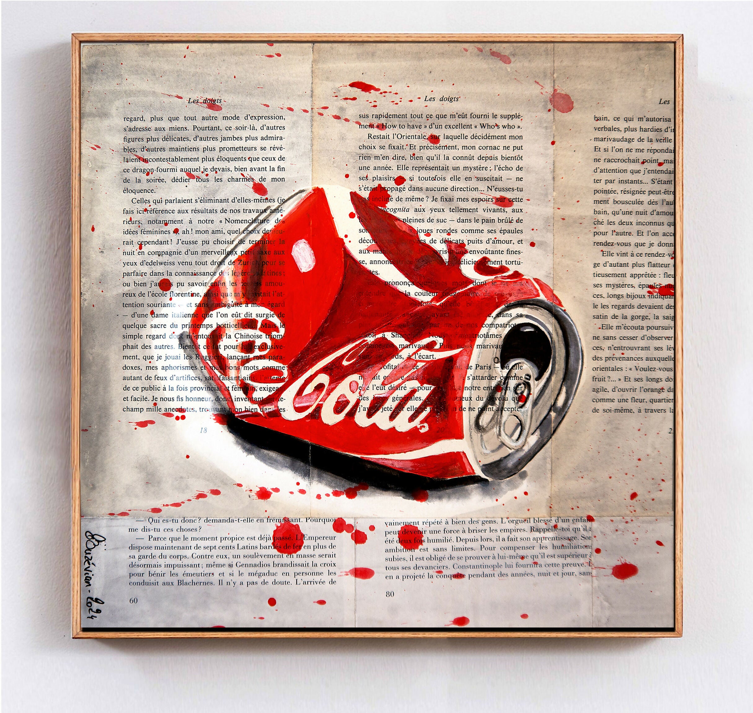 Acrylic Art Figurative Ink Oil Pop Art French School - Coke Starwars Oil painting Iconic Hyperrealism Bazévian Delacapucinière