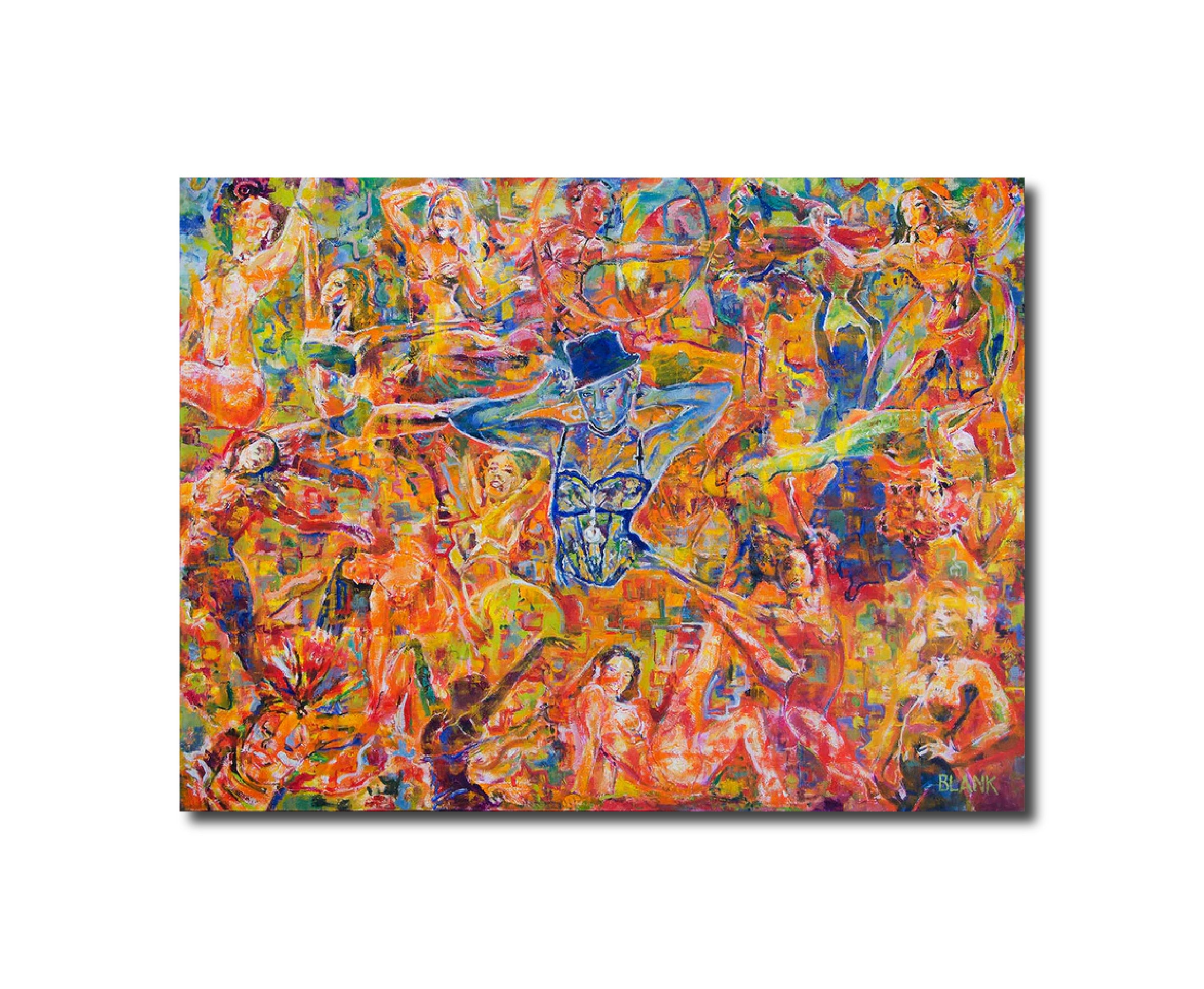 Abstract Figurative 'GOTTA DANCE' - Oil Apricus Art Collection