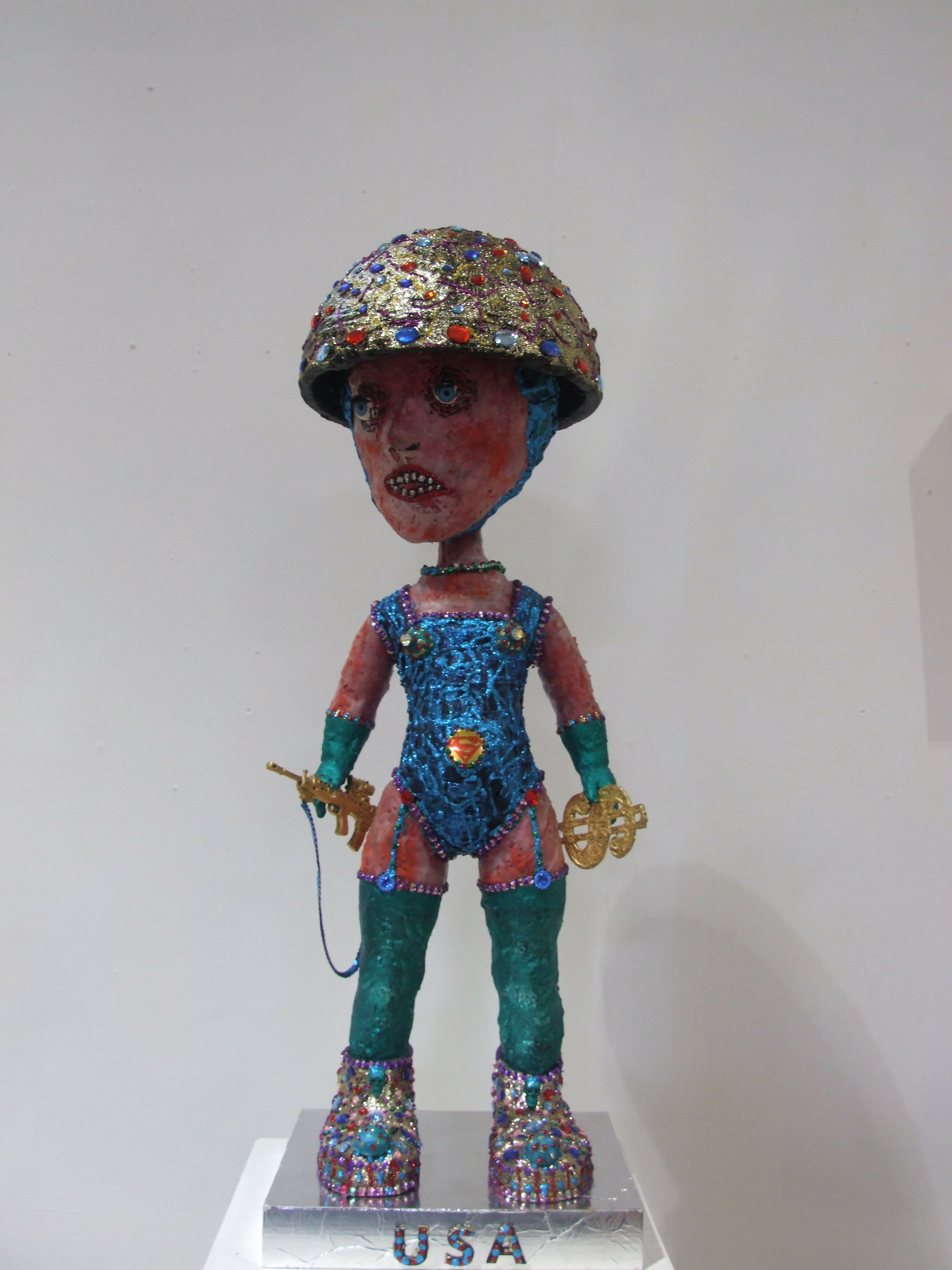 Art Contemporary Expressionist Figurative Mixed Media Sculpture " Young American " (Audie Murphy) Andru Fijalkowski