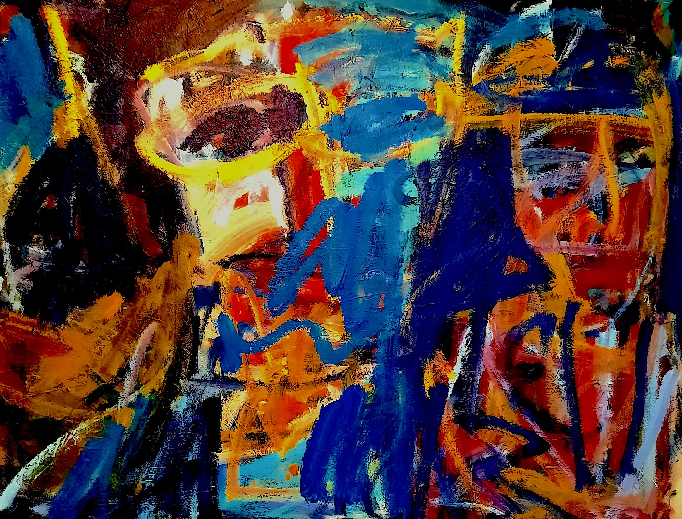 Acrylic Art Contemporary Expressionist Figurative Diablo Jazzman 2 David Derish