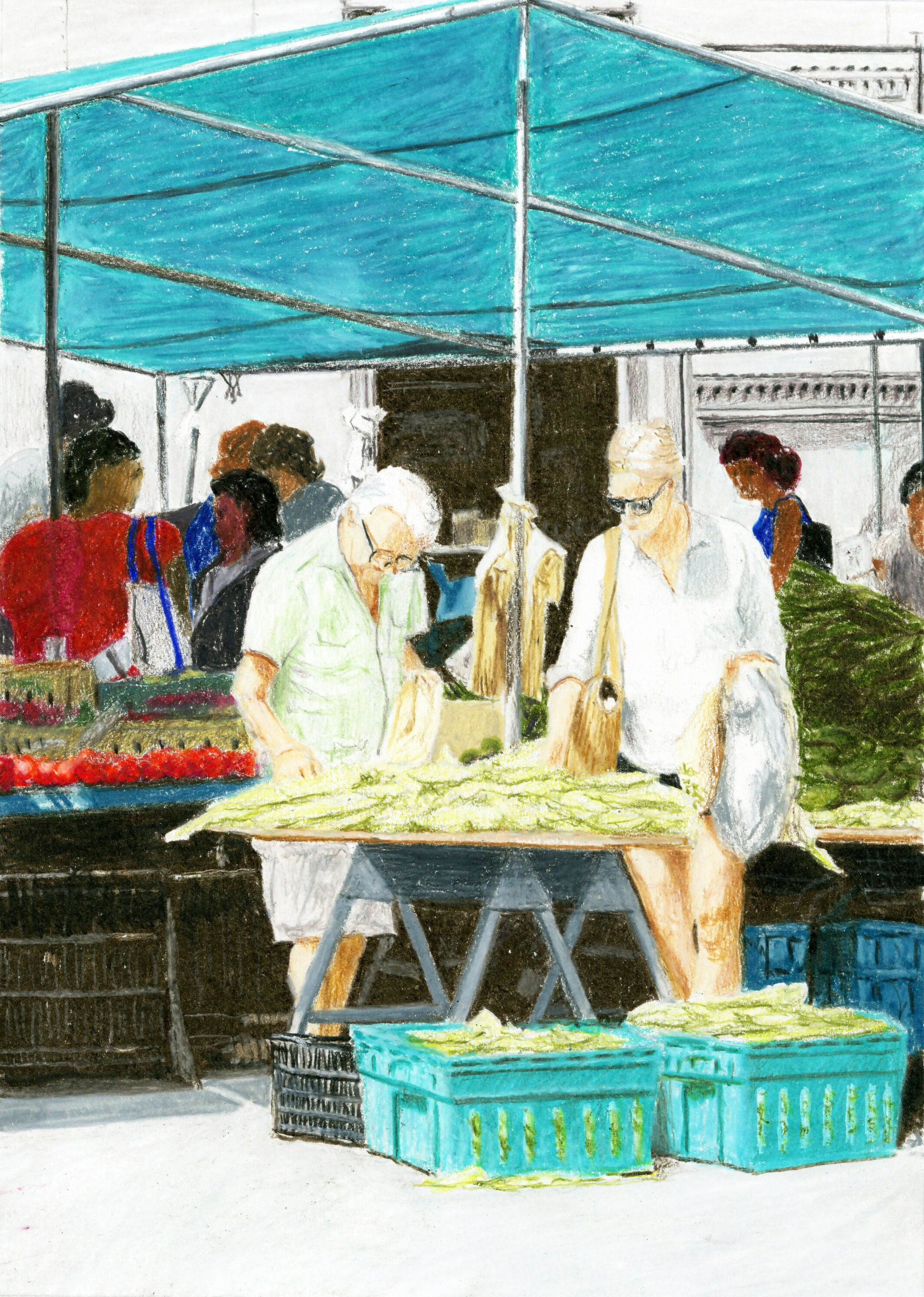 Cityscape Cadman Plaza Farmer's Market Jim Fischer